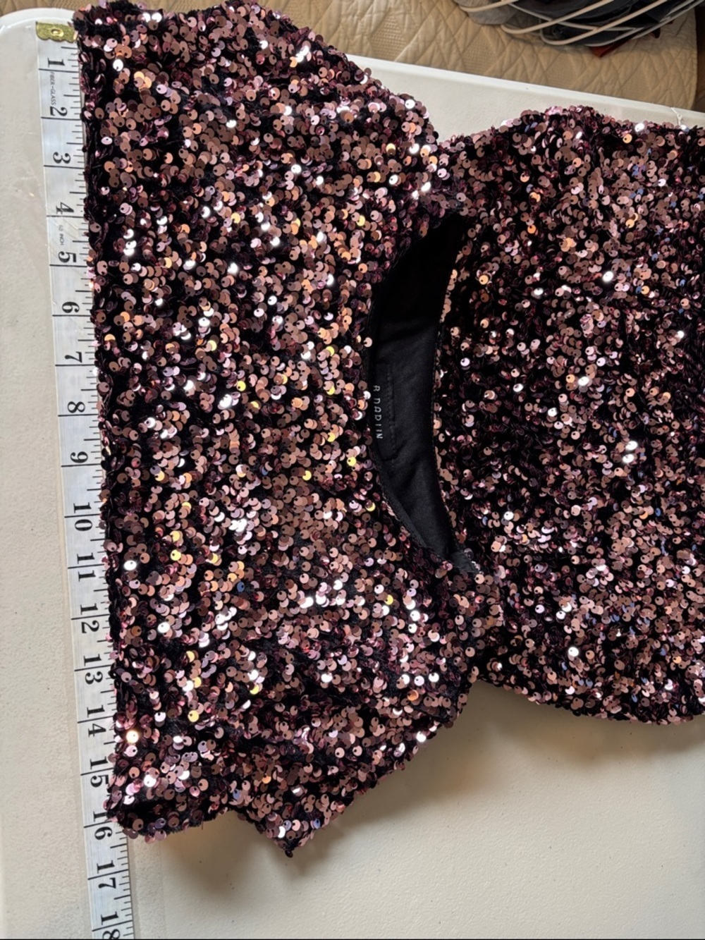 Juniors Pink Sequin Stretch Mini Dress Size 3 or 4 Event Guest Dance Bodycon - Picture 8 of 9